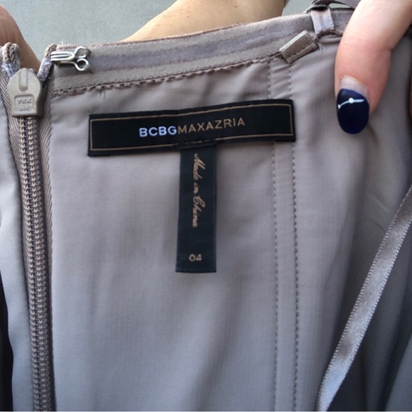 Vtg homecoming BCBG MAXAZRIA Hazelnut Beige Taupe "JACQUIER"  TULLE DRESS - Picture 4 of 7